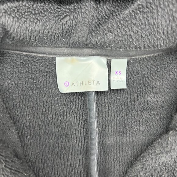 Athleta Asymmetrical Zip Up Hoodie Jacket Womens Size XS Thumb Holes Black - Picture 4 of 8